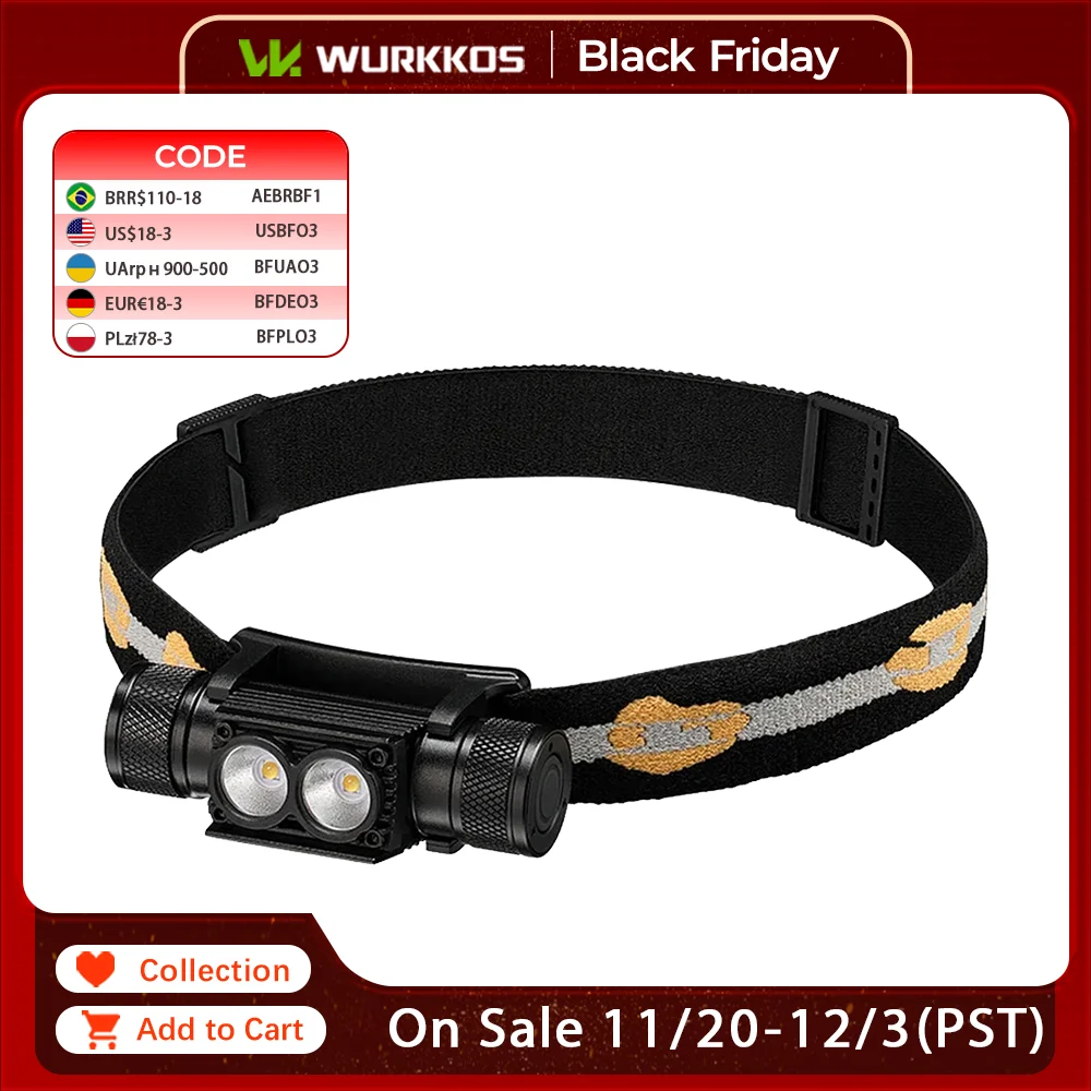 

Wurkkos H25L налобный фонарик 1000LM