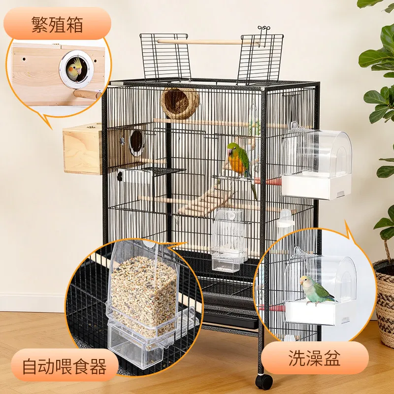 Фото Клетка для птиц Parrot Special, большая, для скворцов, жемчужных манчхинов, тростниковок, с вышивкой, для птиц с тигровым оперением, для птиц Xuanfeng, пурпурно-красных птиц, для маленьких солнечных птиц №1