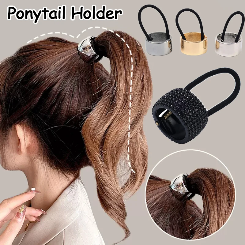 

Simple Metal Opening Elastic Hair Rope Buckle Retro Punk Women Ponytail Holder Round Hair Ring Girls Headdress Hair Accessories
