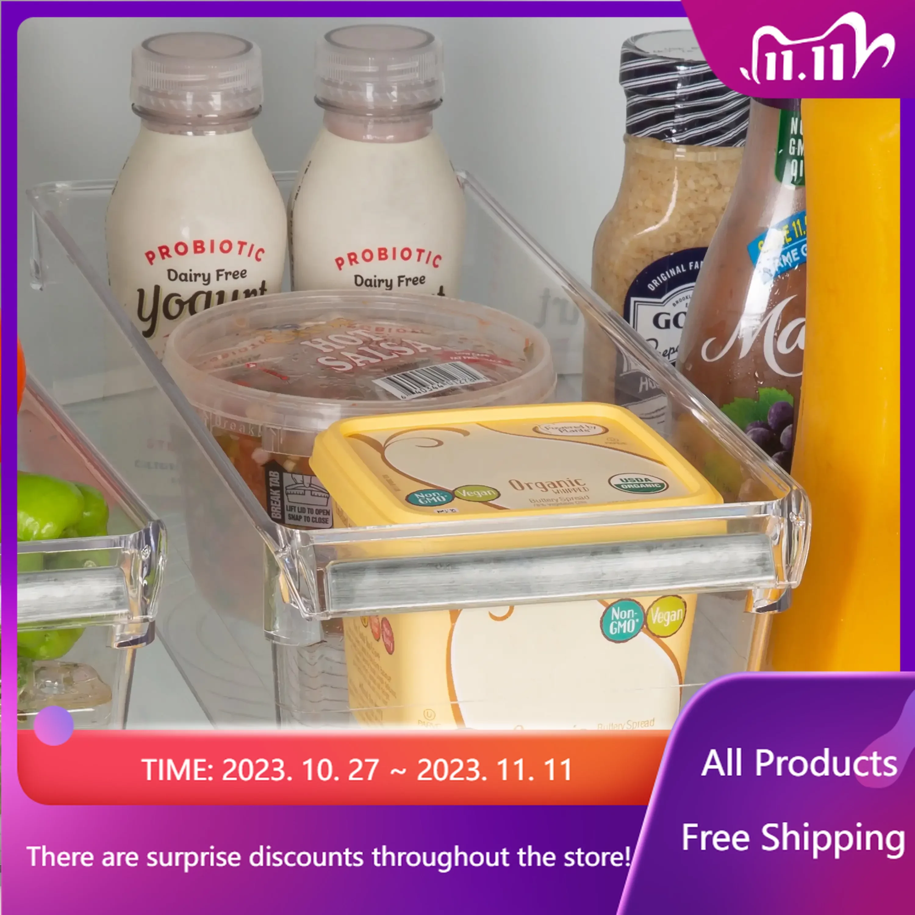 

Large Refrigerator Storage Bins, Storage Containers, Container, Kitchen Organizer, Kitchen Storage, Kitchen Items Fast Transport