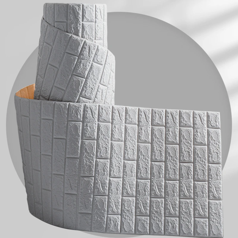 

1m 3D Wall Stickers Imitation Brick Bedroom Decor Panel Self-adhesive Wallpaper Room Kitchen TV Backdrop Continuous Wall Sticker