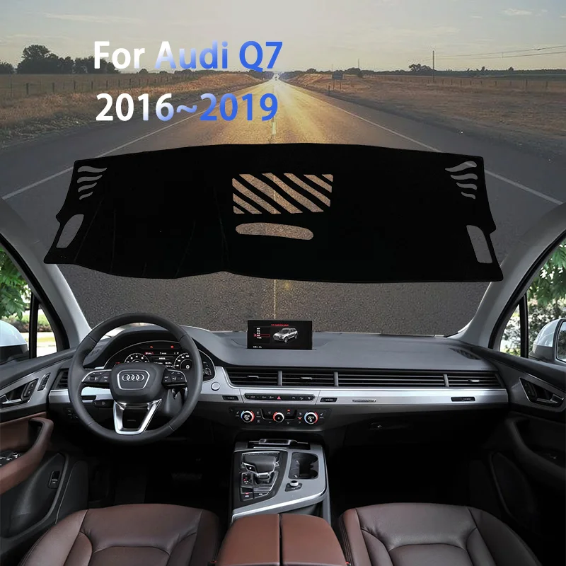 

Dashboard Cover Dash Mat Pad Custom for Audi Q7 2016 2017 2018 2019 Anti-UV Visor Parasol Car Interior Mouldings Accessories