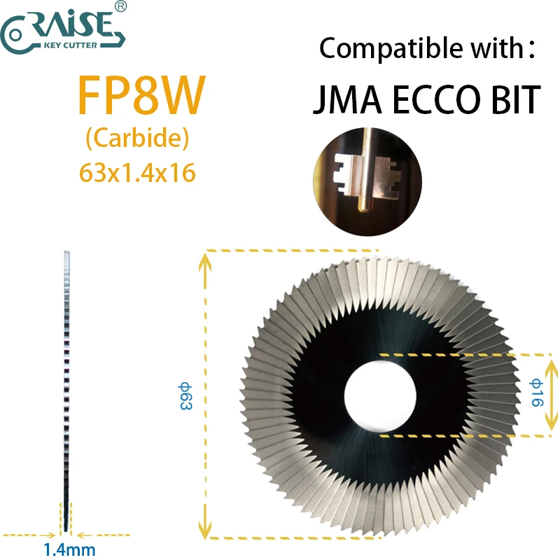 JMA ECCO KEYLINE 201 резак FP8W FP8 63x1,4x16 ключевой станок резак Слесарные Инструменты JMA ECCO KEYLINE 201 резак FP8W FP8 63x1,4x16 ключевой станок резак Слесарные Инструменты
