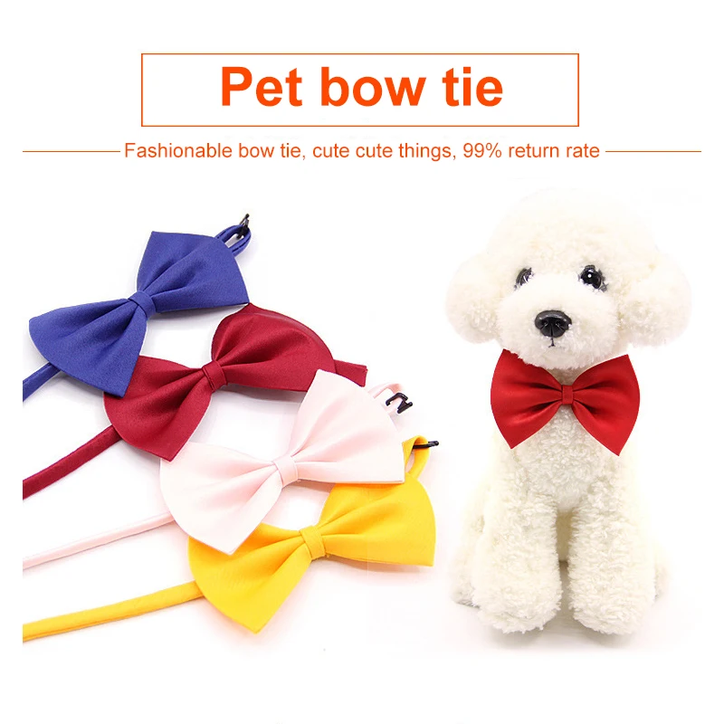

3PCS/Set Pet Dog Cat Necklace Adjustable Strap For Cat Collar Dogs Accessories Pet Dog Bow Tie Puppy Bow Ties Dog Pet Supplies