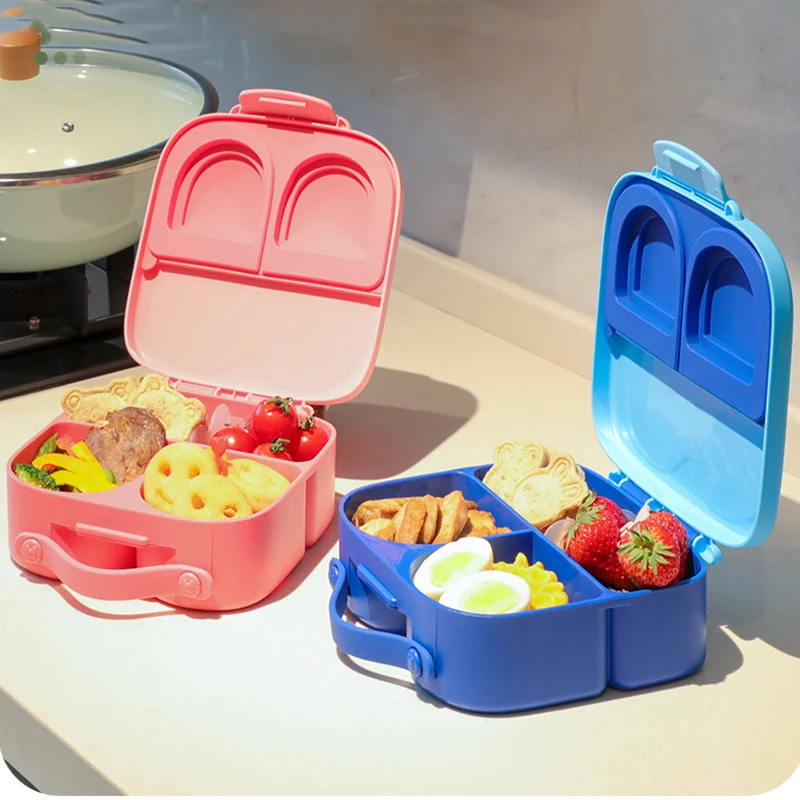 

Lunch Box Portable Microwave Lunch Containers For Adult/Kid/Toddler 4 Compartment Sealed Salad BoxPicnic Food StorageContainer