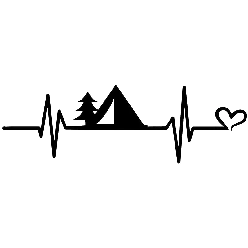 

Creativity Camping heartbeat sign vinyl sticker Funny Car Window Bumper Novelty JDM Drift Vinyl Decal Sticker 16*5.2cm