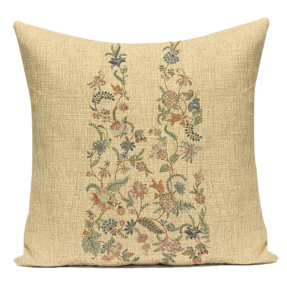 

Print Cushion Cover Floral Nordic Retro Living Room Decoration Home Decor Square Cushion Filling 45x45 Plant Chair Textile E2146