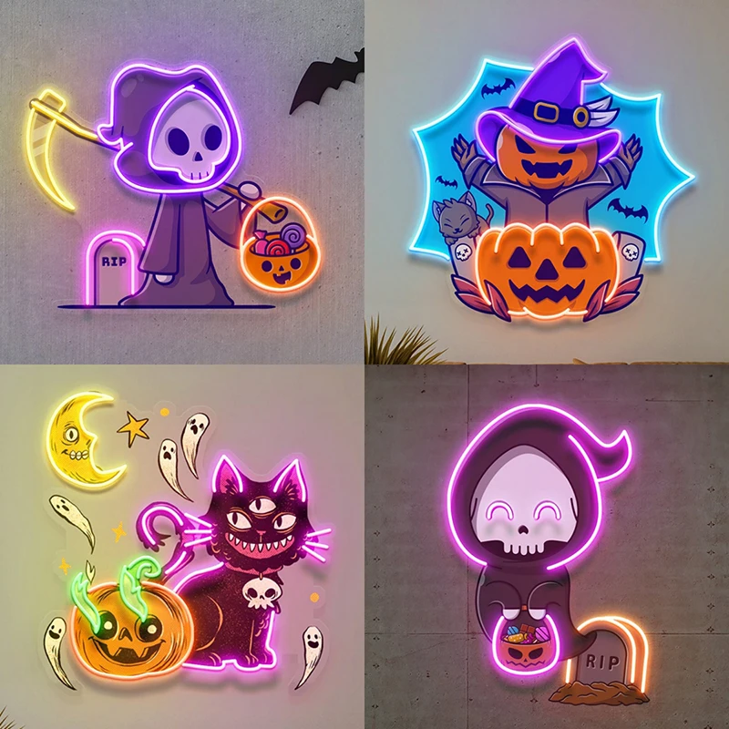 

Neon Sign Acrylic Artwork Led Neon Signs Halloween Party Wall Decor Signage Living Room Decorative Aesthetic Custom Neon Lights
