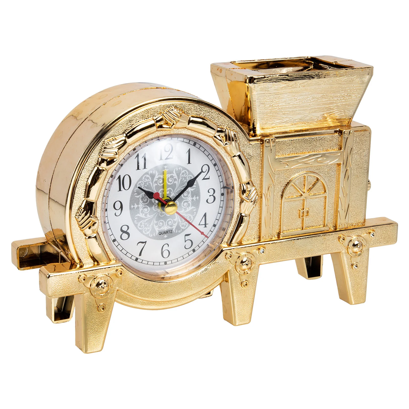 

Clock Alarm Desk Pen Organizer Holder Office Cute Table Decor Silent Desktop Kids Bedside Cup Cups Retro Stand A Non Storage