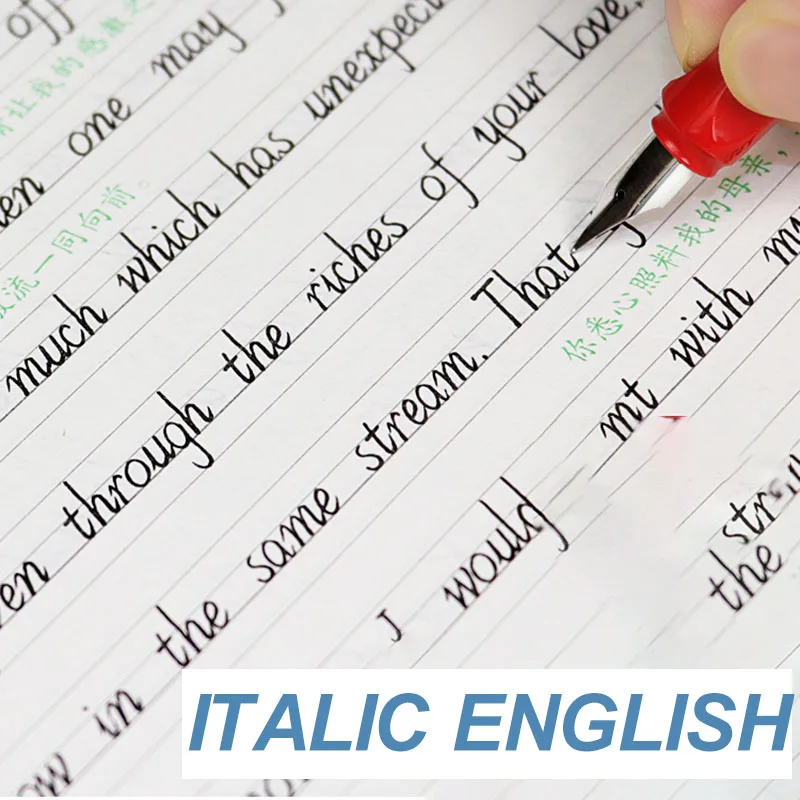 

5 Books English Copybook Calligraphy Exercise Book Learning Fonts for Adults and Children Practice Stickers Italics Repeated Use