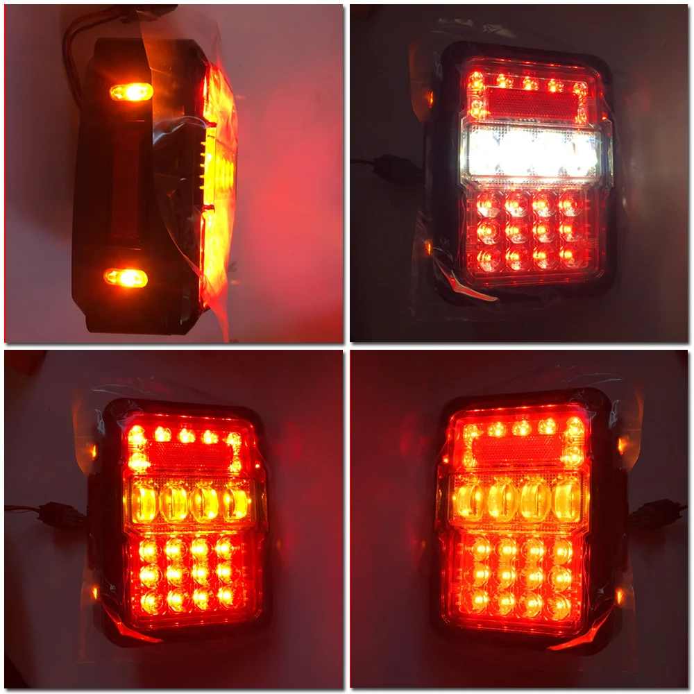 

SXMA J339 LED Taillight 1Pair DRL Brake Reverse Turn Signal Daytime Running Light Rear Assembly For Jeep Wrangler JK 07+