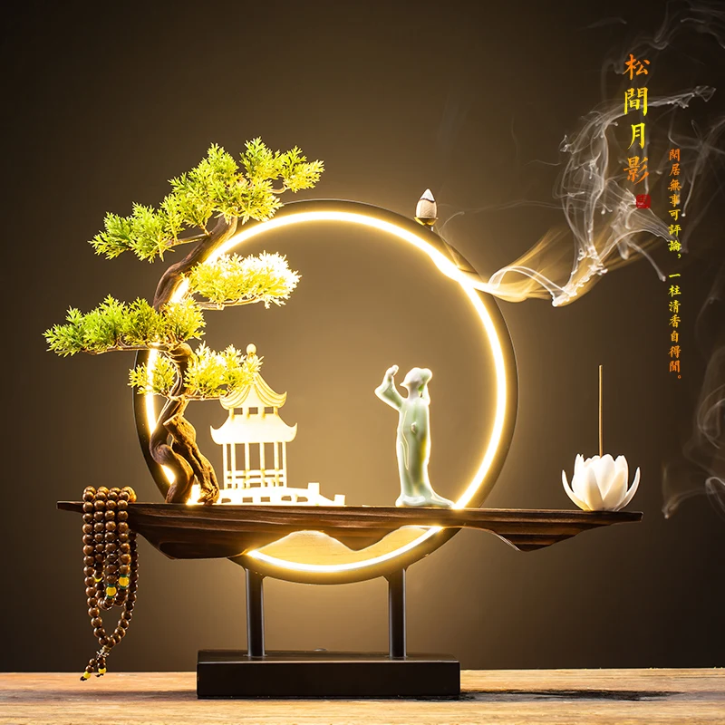 

Chinese Backflow Incense Burner Electric Office Sandalwood Hanging Waterfall Incense Burner Agarwood Bruleur Encens Home Decor 6