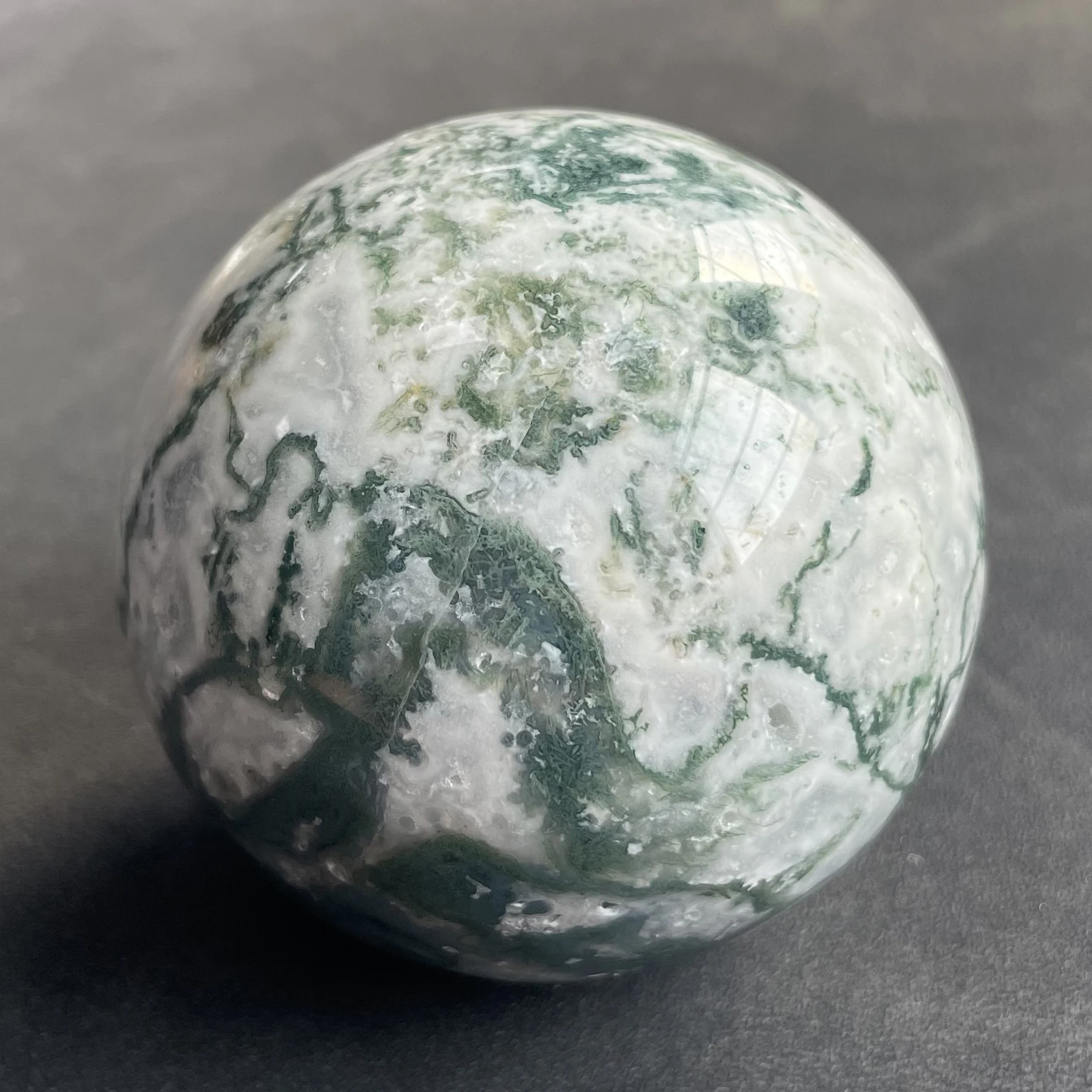 361 г натуральный хрустальный шар мох сфера агата камень для украшения камней