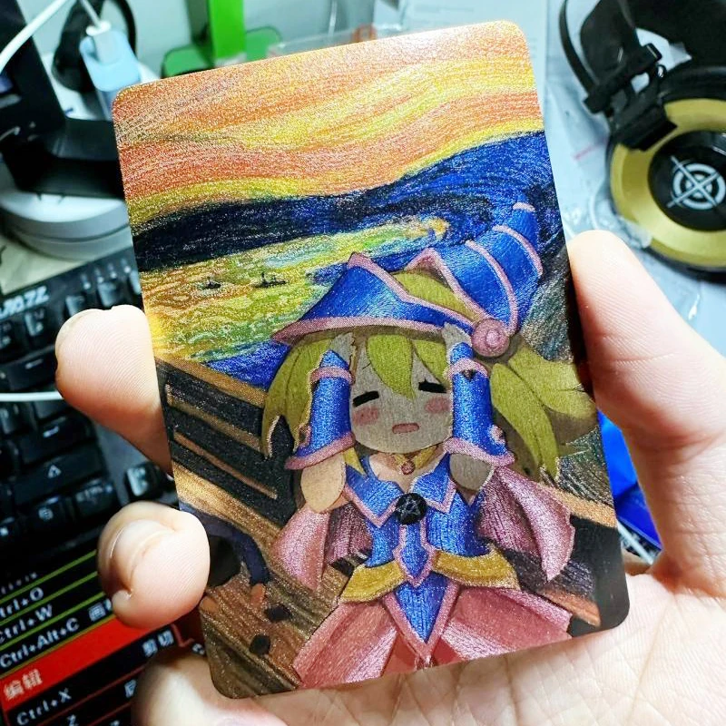 

Goddess Story Yu-Gi-Oh! Dark Magician Girl Self Made Oil Painting Version Kawaii Card Anime Game Collection Cards Gift Toys