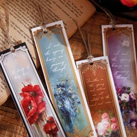 30 sheetsset paper bookmarks vintage flowers page marker retro plant bookmark kawaii supplies school office book accesories