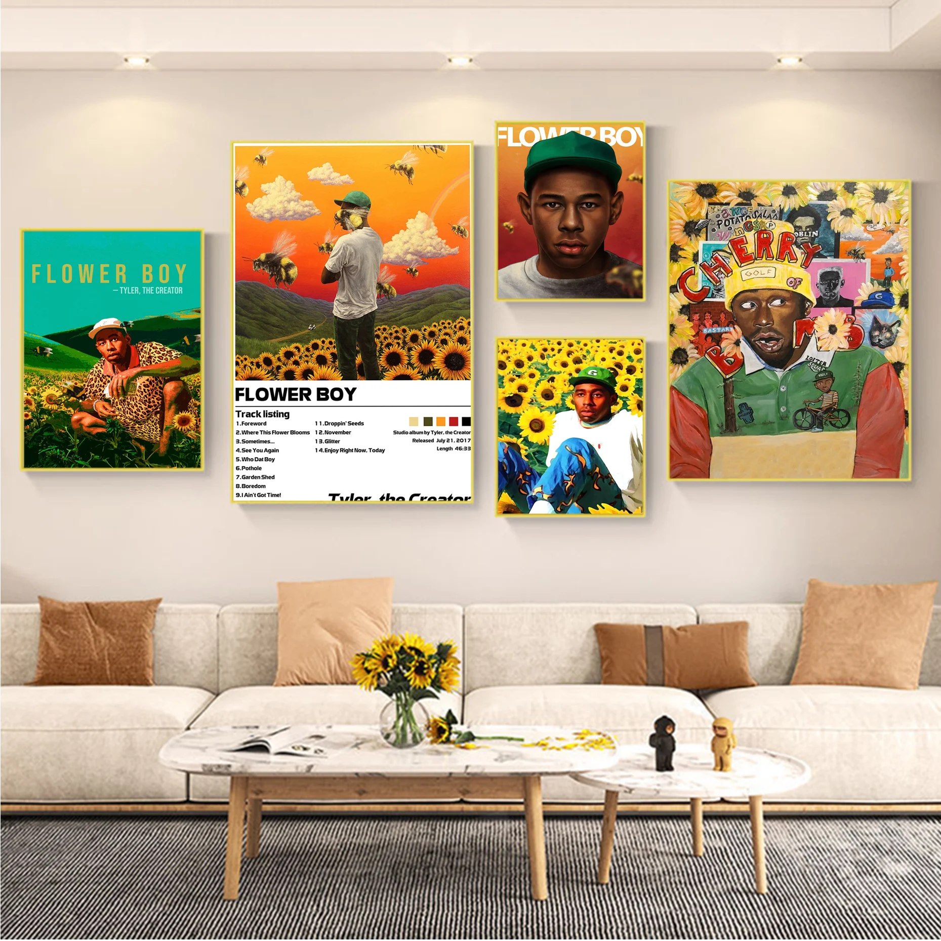 

Rapper Tyler The Creator Flower Boy Classic Movie Posters Fancy Wall Sticker For Living Room Bar Decoration Decor Wall Stickers