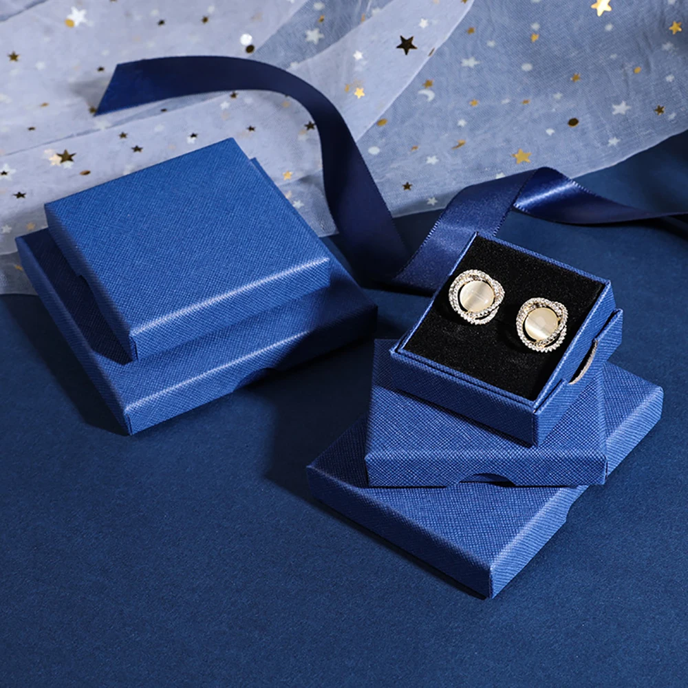 24-Pack Jewelry Packaging Box 8x8x1.5cm Luxury Cardboard Travel Necklace Ring Earrings Bracelet Gift Box Wedding Gift Case Boxes