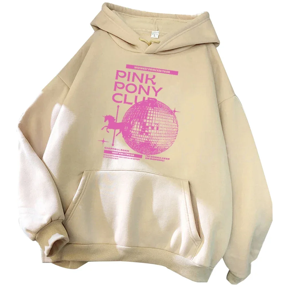 Chappell Roan Розовый Pony Club Толстовка Подарок фанату Пуловер в стиле Харадзюку Топы с