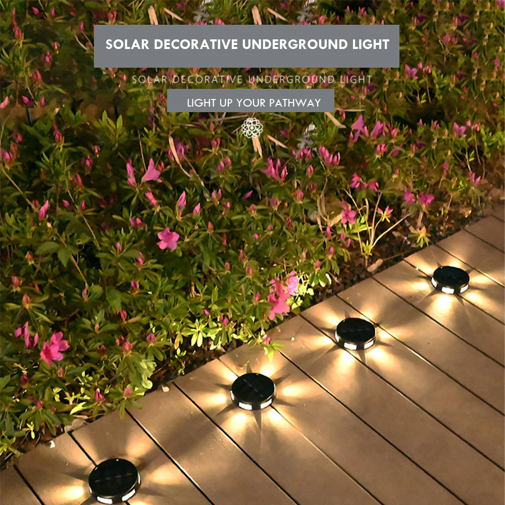 

Solar Ground Lights 6 LED Outdoor Garden Landscape Lamp Lawn Pathway Yard Deck Patio Walkway Sunlight Waterproof Sun Power Light