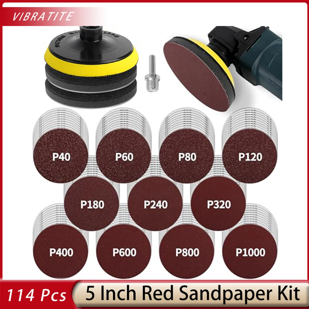 114 шт. 5-дюймовые насадки для шлифования дерева и металла