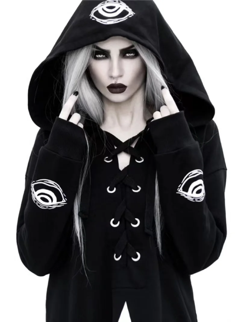 

Hip Hop Sweatshirt Oversized Hoodie Punk Sport Coat Pullover Letter Print Goth Long Sleeve Zip Hoodie Y2k Jacket Women 2022