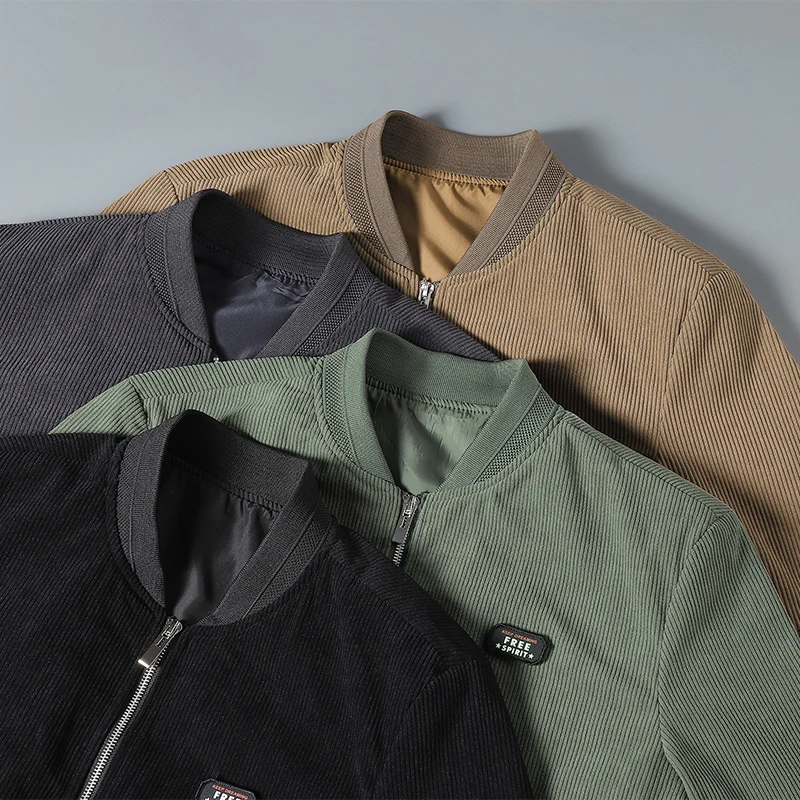 Men's cotton jacket 2023 new high quality fashion trend business casual large size baseball collar corduroy jacket cotton jacket