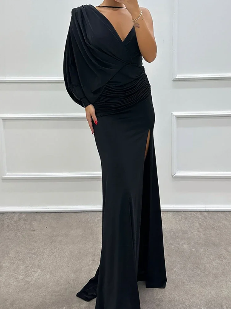 Женское банкетное платье с разрезом элегантное привлекательное вечернее