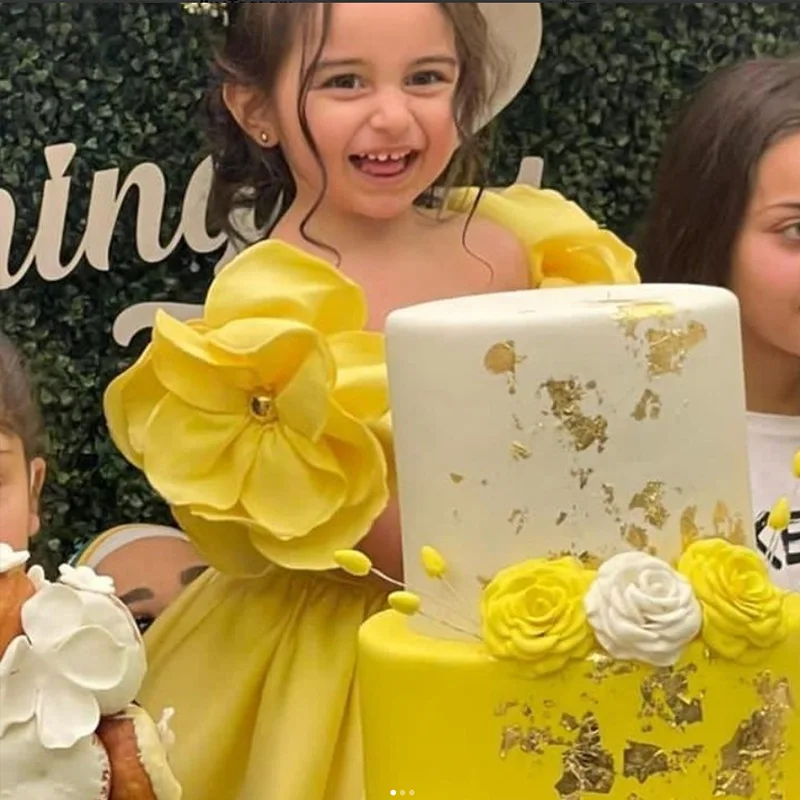 Kids Dresses For Girls Evening Party Dress Elegant Princess Dress Flowers Kids White Wedding Dress 2022 Summer Children Clothing