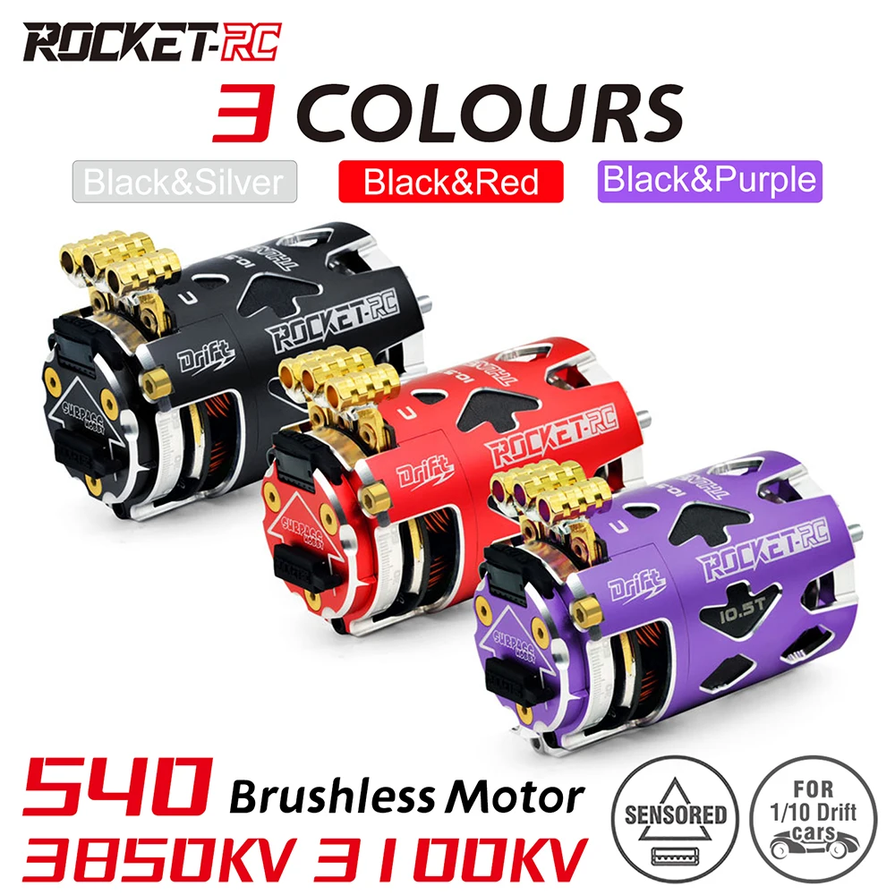 

Датчик бесколлекторного двигателя Rocket-RC Thunder 540, вал 10,5 T 13,5 T 2-3S 3,175 мм для гоночных автомобилей 1/10 RC