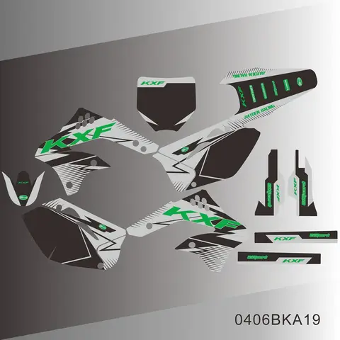 Для Kawasaki KX450F KXF450 KXF 450 KX 450F 2006 2007 2008 полностью графические наклейки для мотоцикла задний фон пользовательский номер имя