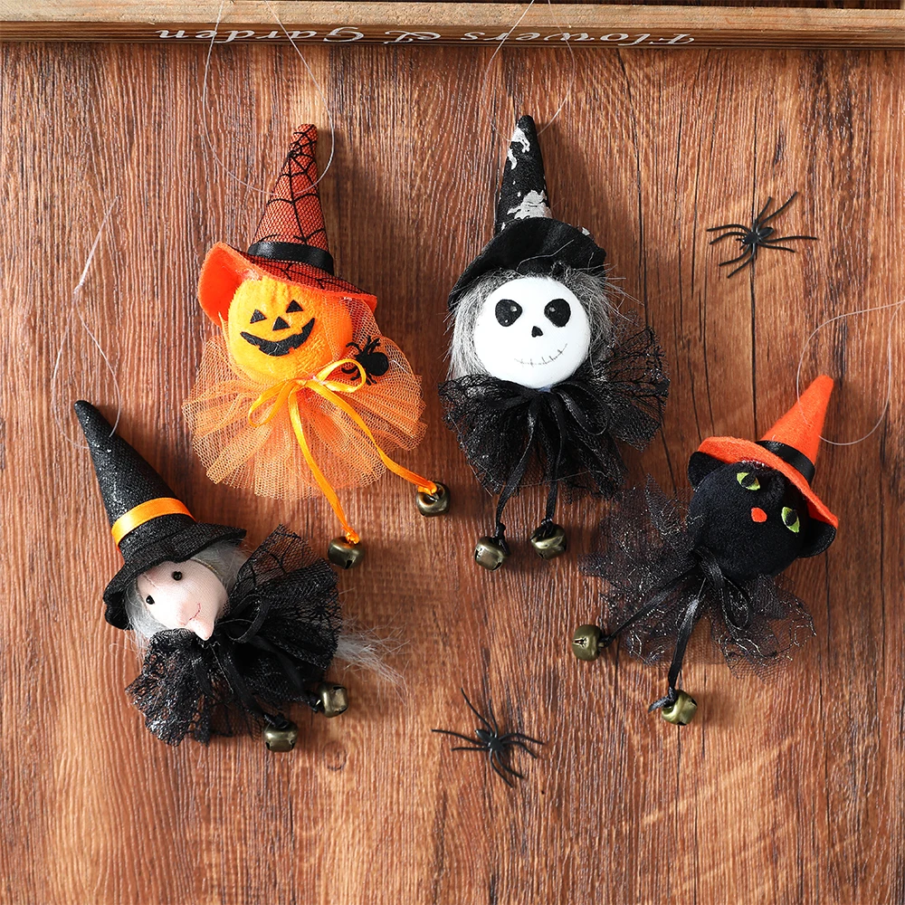 

Halloween Veil Dolls Decorations Hanging Ghost Pumpkin Black Cat Witch Pendant Kids Toys Gifts Happy Halloween Party Home Decors