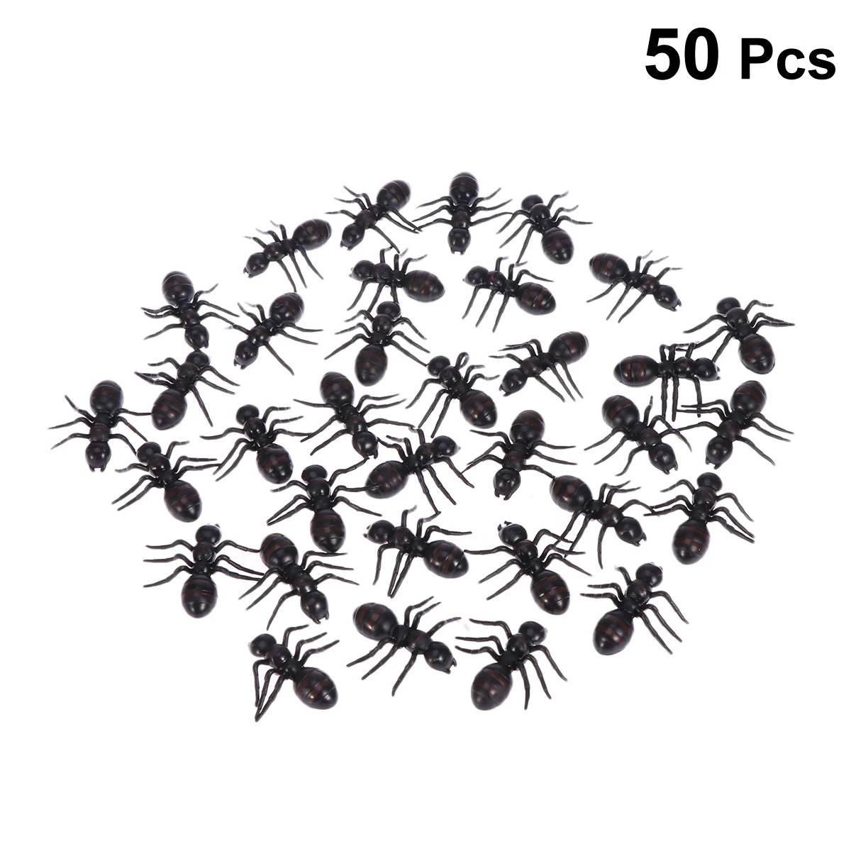 

50PC Simulation Fake Big Ant Small Toys Animal Insect Model Gift Accessories for Halloween April Fool's Day Black