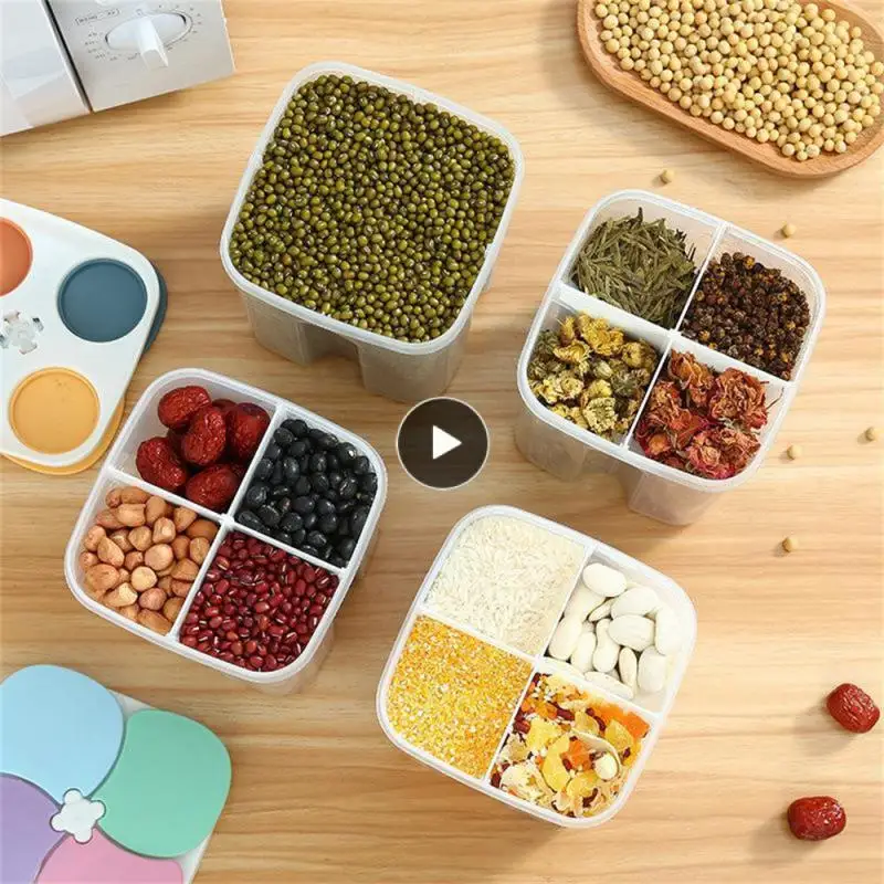 

Convenient Single-space Open Kitchen Storage Boxes Food-grade Food Storage Box Moisture Proof Removable Partition Design