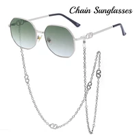 luxury sunglasses with chain men women new anti drop chain lanyard goggles glasses unisex fashion birthday present brand eyewear