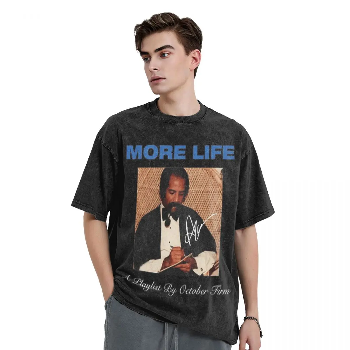 Мужская футболка Drake More Life Tour потертые футболки летние в стиле Харадзюку базовые