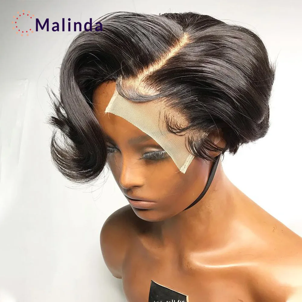 

Бразильский парик с прямыми волосами 4x4, с короткими натуральными волосами