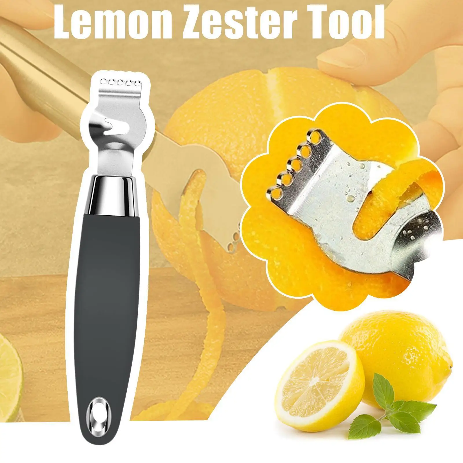 New Steel Lemon Zester Citrus Grater Lime Accessories Gadgets Bar Tool Knife Fruit Kitchen Zest Peeling V8I9 |