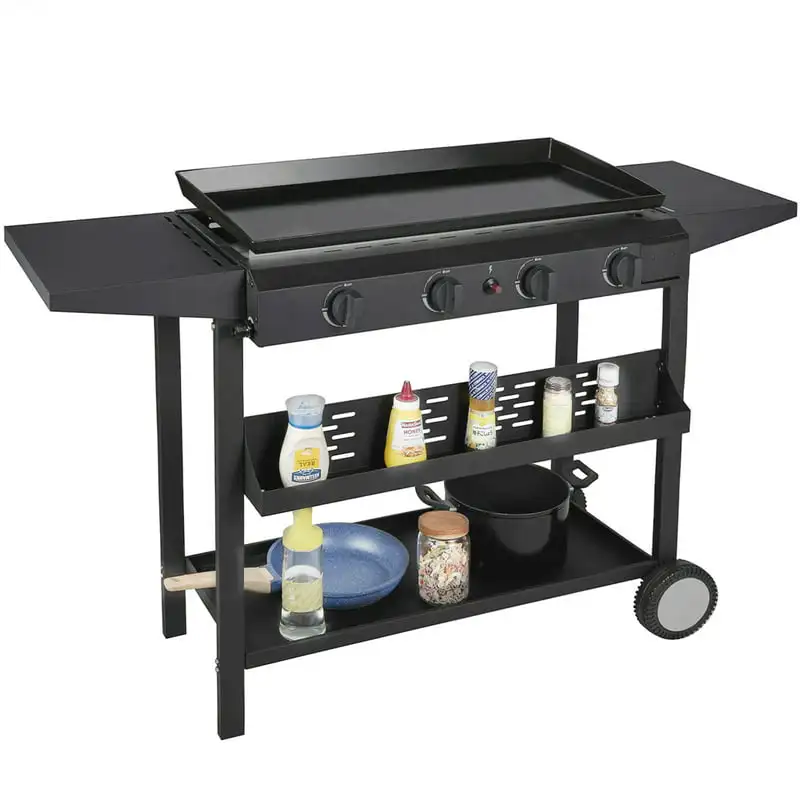

Burner Propane Gas Grill Flat Griddle Grill, Black
