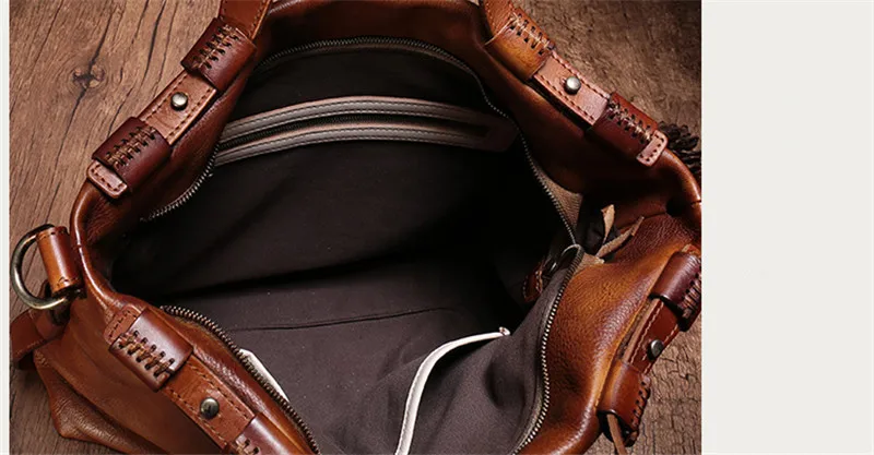 PNDME fashion vintage luxury natural genuine leather men's women's briefcase outdoor travel soft real cowhide messenger bag