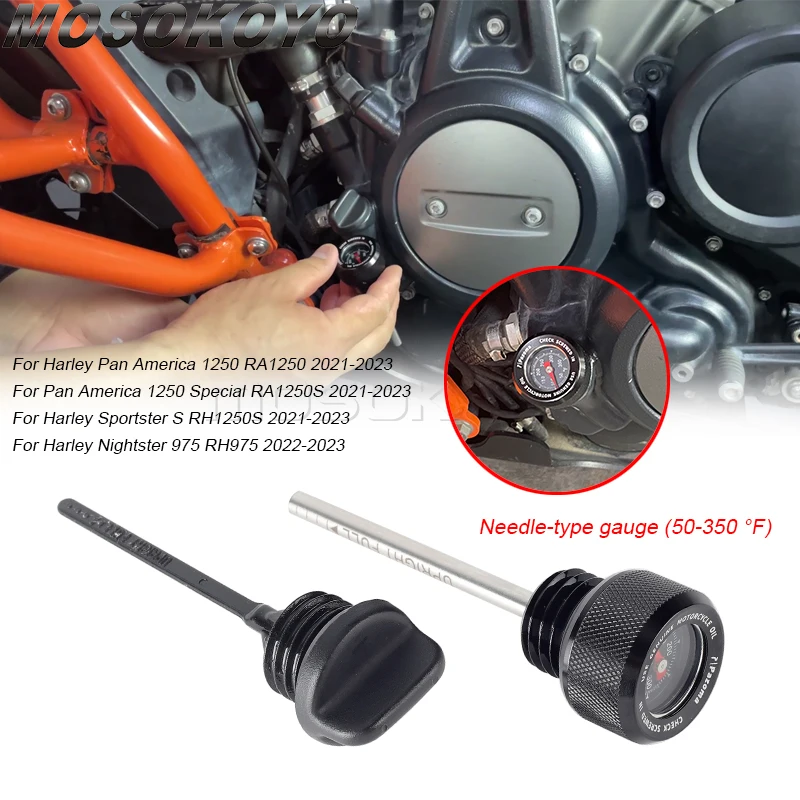 

Engine Oil Dipstick Tank Plug Cap Oil Temperature Sensitive Temp Guage For Harley Pan America Sportster S Nightster 975 RA1250S