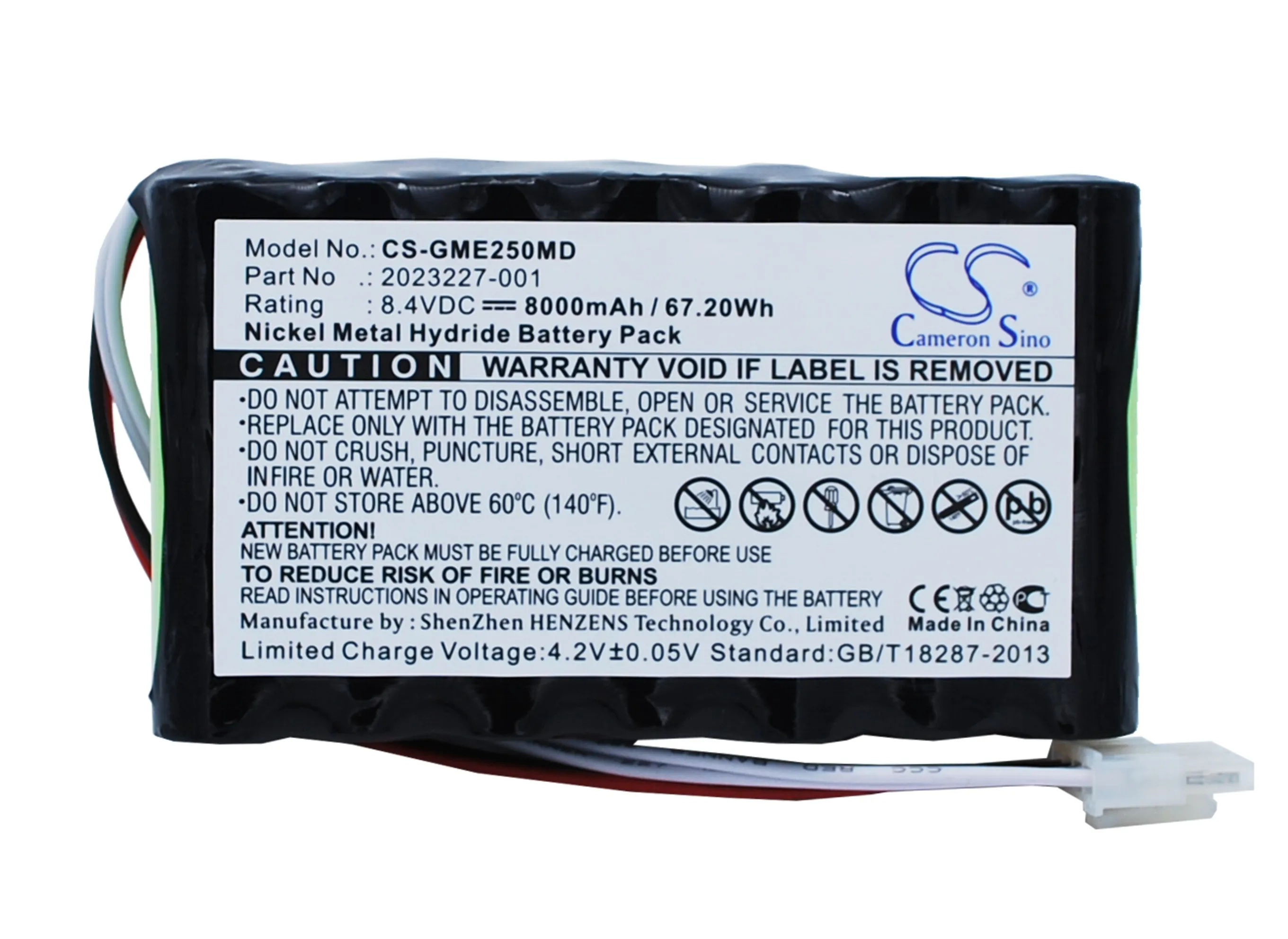 

CS 8000mAh / 67.20Wh battery for Hellige Marquette MD 2500, Monitor Dash 2500 2023227-001, 2023852-029