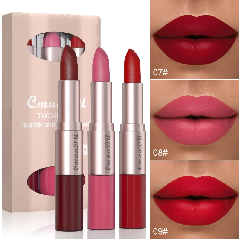 3-pack Two-in-one Lipstick and Lip Gloss 2023 New Focallure Private Label Lipstick Custom Logo Matte Lipstick Free Shipping images - 6