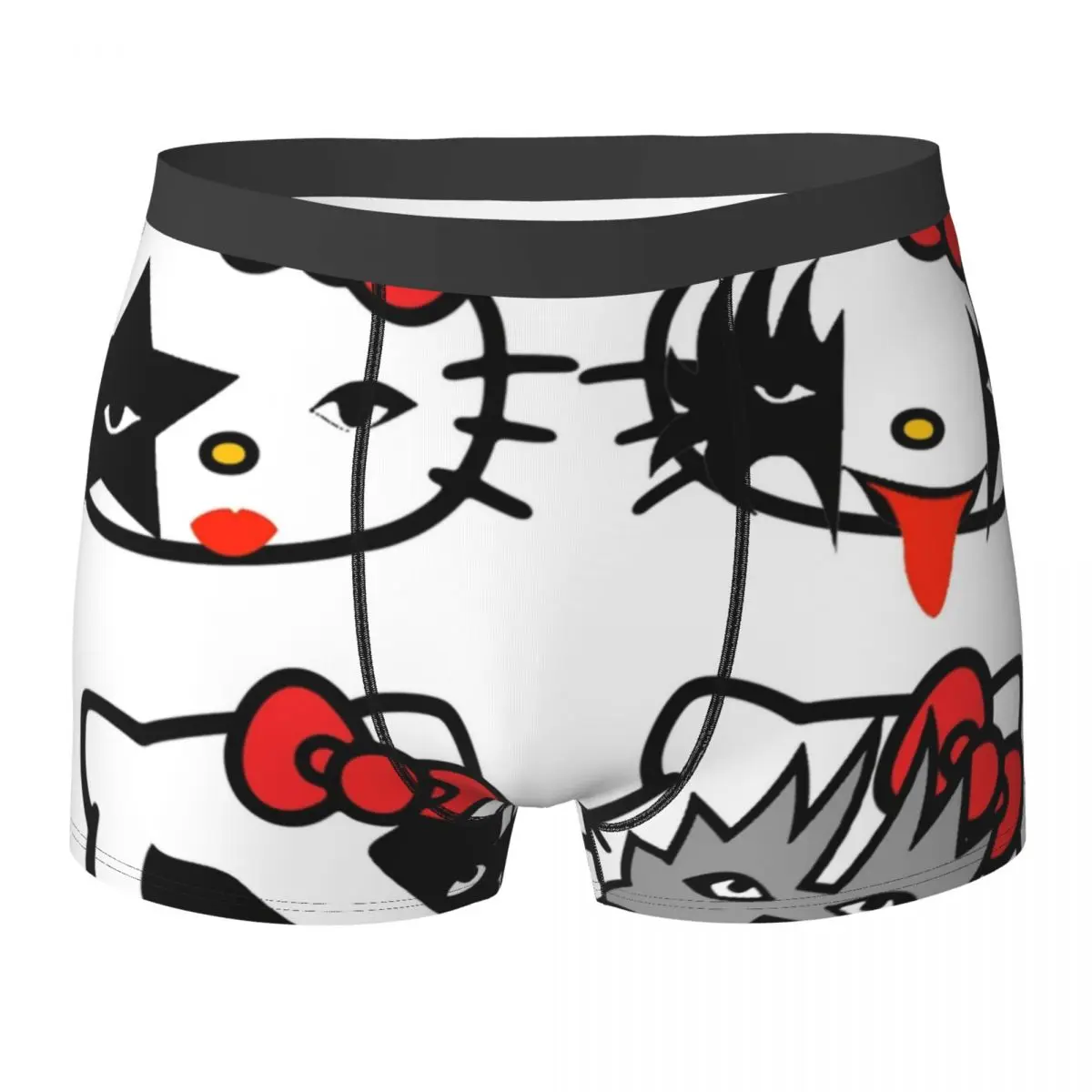 

Kiss Underwear Kitty Rock Man Underpants Print Funny Trunk Trenky Shorts Briefs Plus Size