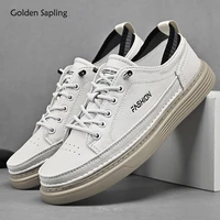 golden sapling platform flats white mens casual shoes genuine leather footwear leisure men shoe classics skateboarding flat man