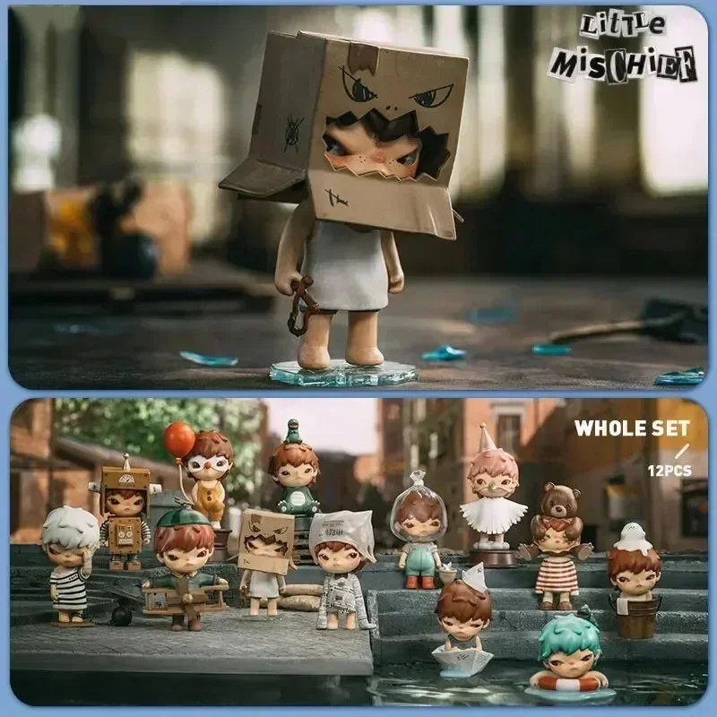 Фото POP MART Hirono Little Mischief Series: Слепая коробка-сюрприз, коллекционная фигурка, аниме-персонаж, украшение для рабочего стола, милый подарок №3