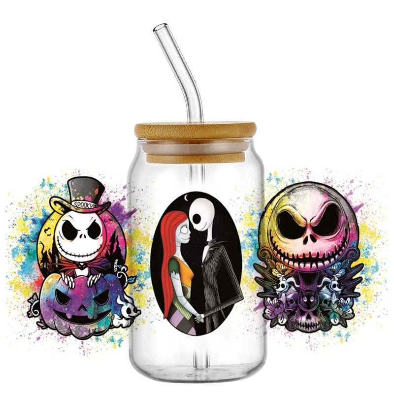 Фото Наклейки для декора Jack Sally Libbey, 16 унций, УФ-печать DTF, для стаканов, пивных бокалов, банок, самоклеящиеся, моющиеся, для домашнего декора №2