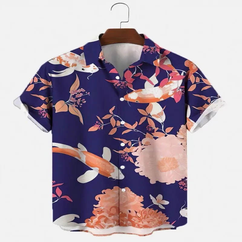 New Summer Men's Shirts Leisure Fashion Beach Holiday Oversized Printing Pattern Luxury Clothing Man Hawaiian Cotton Shirt 5XL