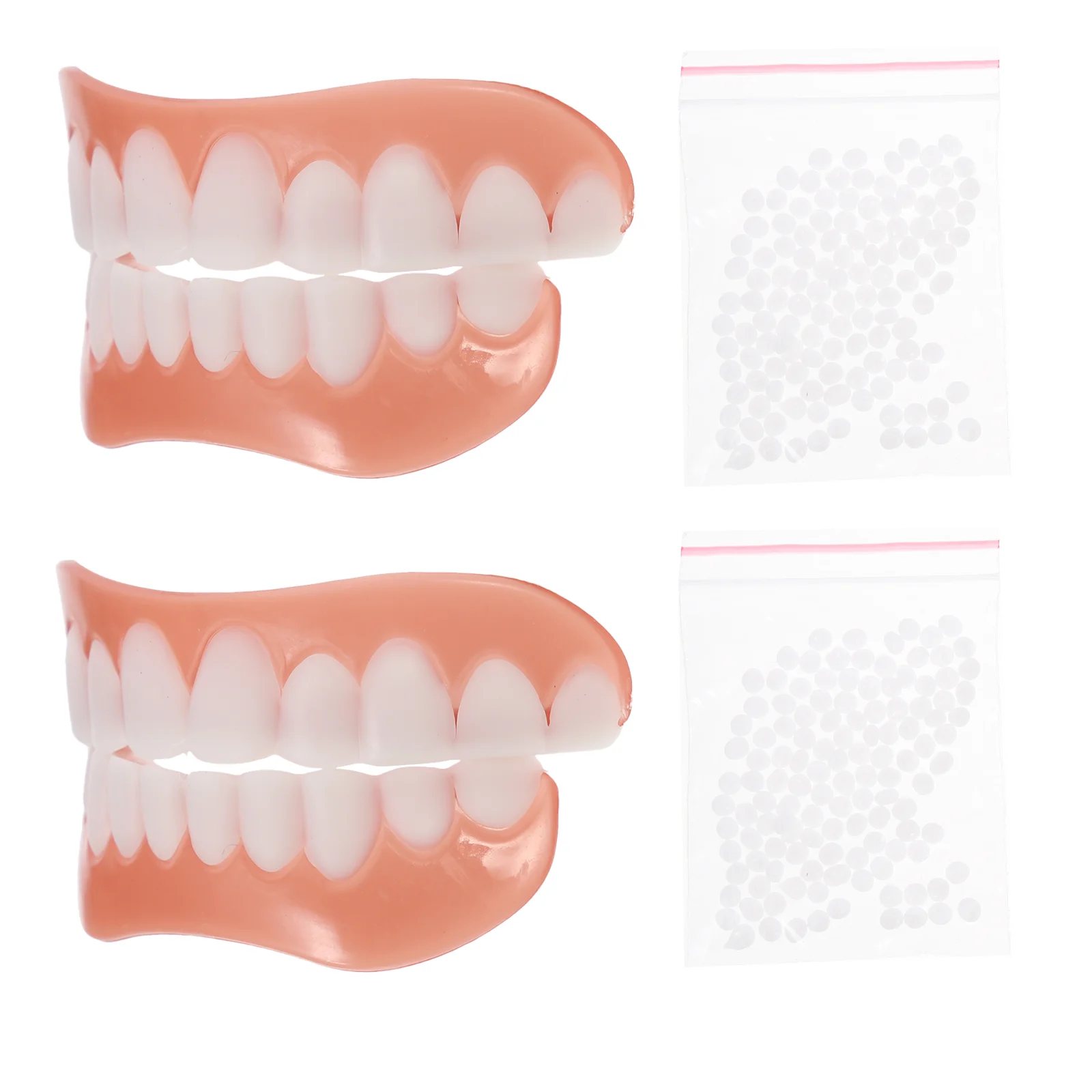 

Teeth Fake Dentures Tooth Silicone Denture Veneers False Temporary Teeth Veneer Adhesive Smiling Dental Repair Upper Lower Cover