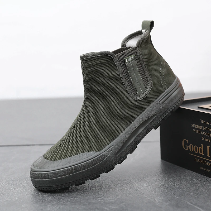 

High-top Spring and Autumn Canvas Shoes Construction Site Labor Shoes Camouflage Army Training Non-slip Wear-resistant