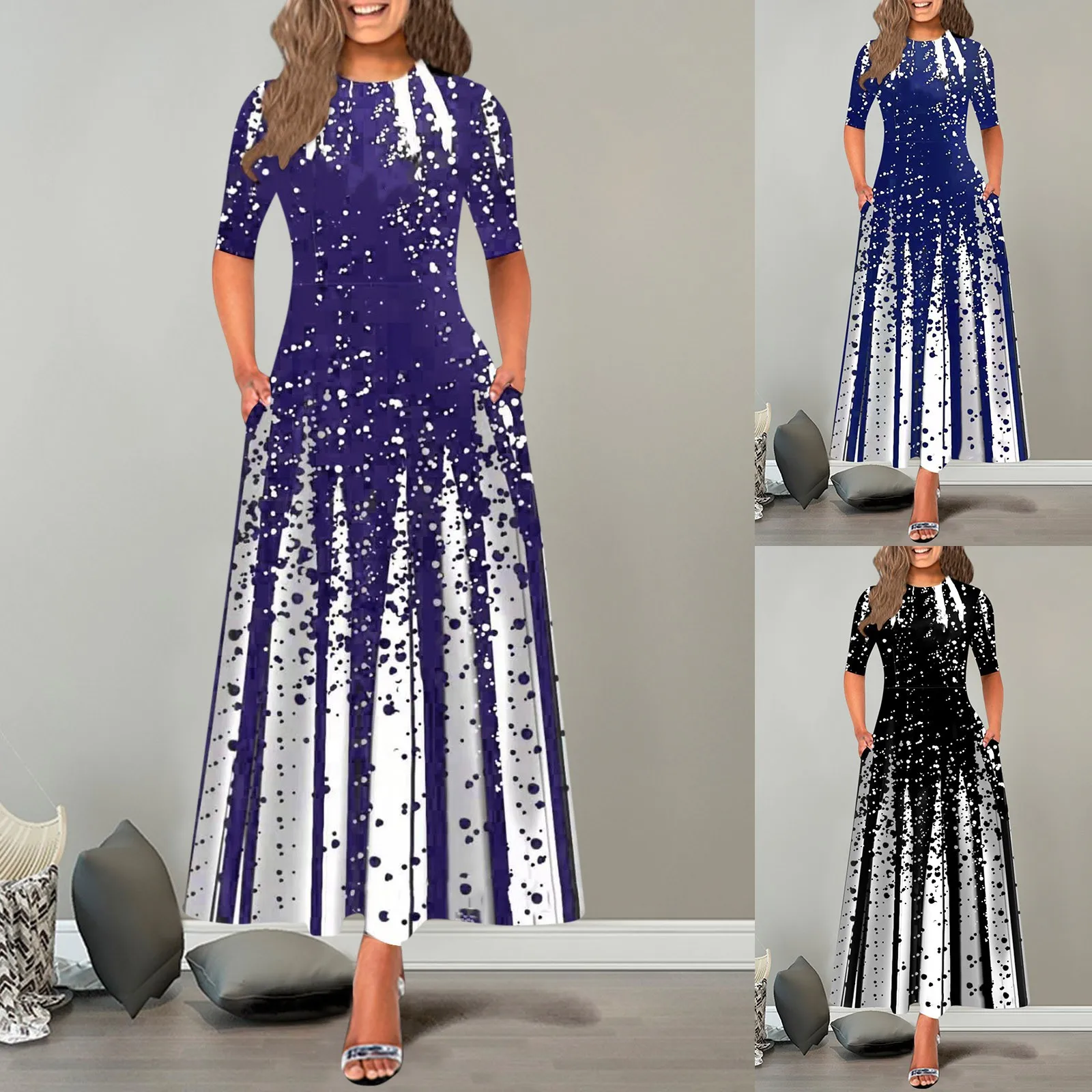 

Womens Maxi Party Dresses Arrivals Womens Long Sleeve Floral Printed A Line Casual Clothing Women Body Midi Dresses for Women